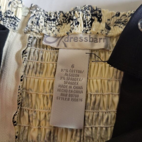 Dressbarn Women Cream/Black Floral Sleeveless Dress with Removable Straps Size 6 - Picture 3 of 8